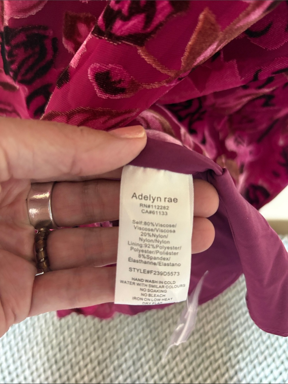 Adelyn Rae Raspberry Floral Fit-and-Flare Mini Dress - Picture 7 of 10